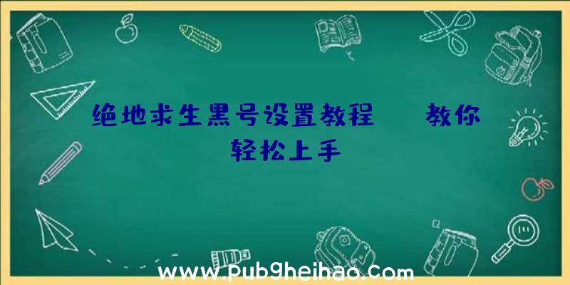 绝地求生黑号设置教程